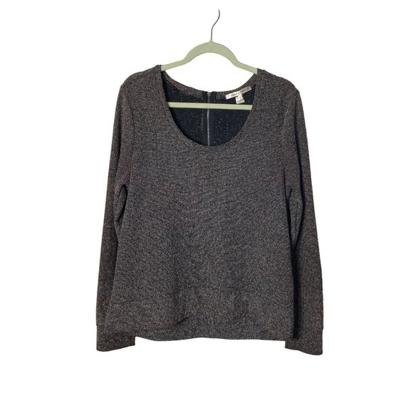 Threads 4 Thought Women Sz Large Gray Scoop Neck Cotton Blend Blouse Sweater - Picture 1 of 7